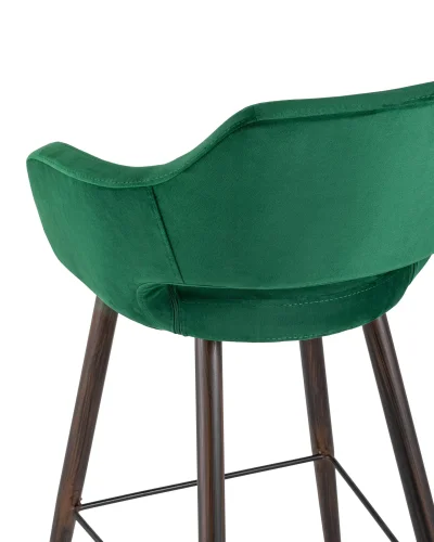 Стул барный Саймон велюр тёмно-зелёный УТ000025184 Stool Group, зелёный/велюр, ножки/металл/коричневый, размеры - ****610*650 фото 6