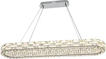 Люстра подвесная LED с пультом Gabbana 4014/09/12PL Stilfort прозрачная на 1 лампу, основание хром в стиле современный овал с пультом