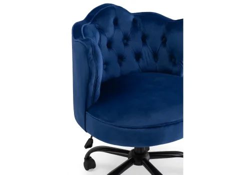 Компьютерное кресло Helen navy 11995 Woodville, синий/велюр, ножки/металл/чёрный, размеры - *900***610*610 фото 5