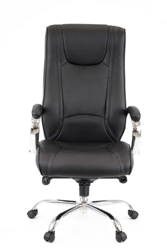 Кресло руководителя King M Кожаное Черный EC-370 Leather Black Everprof, чёрный/кожа, ножки//, размеры - 1230*1290***620* фото 3