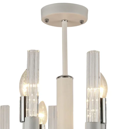 Люстра потолочная Supreme 2539-8P F-promo прозрачная без плафона на 8 ламп, основание белое в стиле современный  фото 3