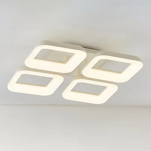 Люстра потолочная LED RGB с пультом Паркер Смарт CL225A240E Citilux белая на 1 лампа, основание белое в стиле современный хай-тек с пультом квадраты фото 2