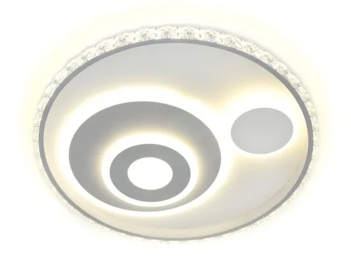 Люстра потолочная LED с пультом FA244 Ambrella light белая на 1 лампа, основание белое в стиле хай-тек с пультом фото 3