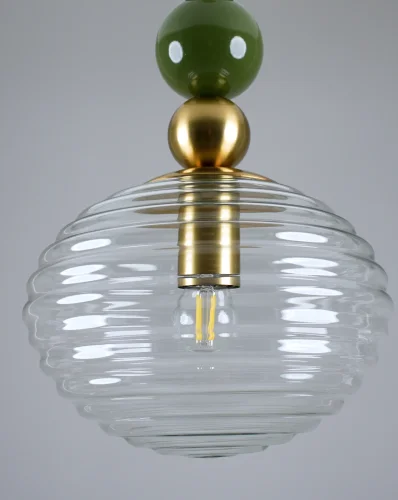 Светильник подвесной Arti V10914-P Moderli прозрачный 1 лампа, основание золотое в стиле современный выдувное фото 4