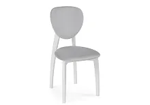 Деревянный стул Вакимо tenerife silver / белый 543596 Woodville, серый/ткань, ножки/массив бука дерево/белый, размеры - ****440*500