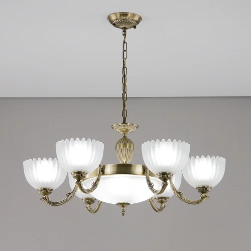 Люстра подвесная Севилья CL414193 Citilux белая на 6 ламп, основание бронзовое в стиле классический  фото 5