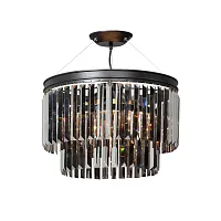 Люстра потолочная V5149-1/6S Vitaluce серая чёрная на 6 ламп, основание чёрное в стиле классический современный 