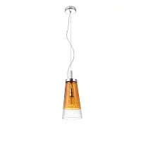 Светильник подвесной Avoria VL5212P21 Vele Luce прозрачный оранжевый на 1 лампу, основание хром в стиле современный 