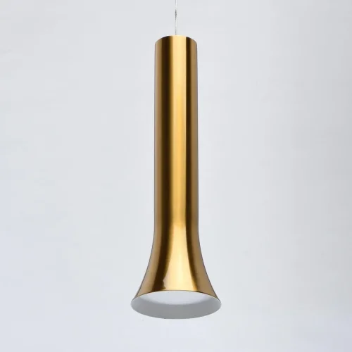 Светильник подвесной LED Ракурс 631017901 DeMarkt бронзовый 1 лампа, основание бронзовое в стиле хай-тек трубочки фото 3