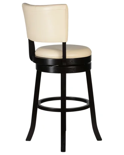 Вращающийся полубарный стул 4090-LMU JOHN COUNTER, цвет сиденья кремовый, цвет дерева капучино Dobrin, кремовый/экокожа, ножки/дерево/капучино, размеры - ****430*495 фото 4