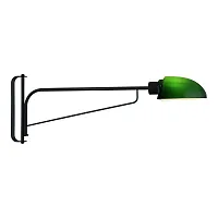 Бра с выключателем в розетку Carter LSP-8865 Lussole зелёный 1 лампа, основание чёрное в стиле современный лофт винтаж в розетку