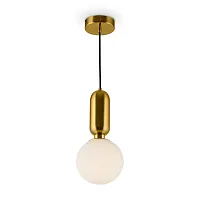 Светильник подвесной Felice FR5135PL-01BS Freya белый 1 лампа, основание латунь в стиле современный шар
