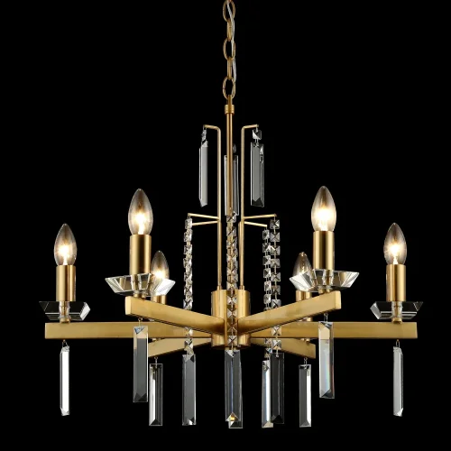 Люстра подвесная MARRON SP6 BRASS Crystal Lux без плафона на 6 ламп, основание латунь в стиле современный фото 4