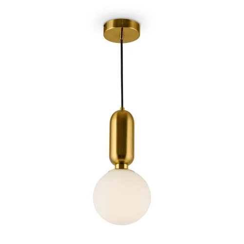 Светильник подвесной Felice FR5135PL-01BS Freya белый 1 лампа, основание латунь в стиле современный шар