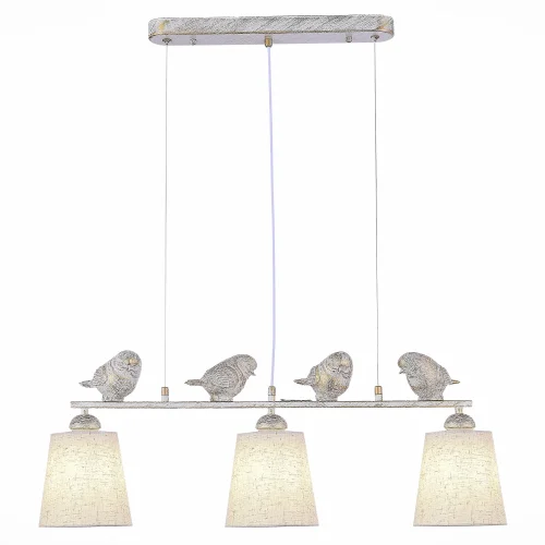 Светильник подвесной Lavinia SLE1155-503-03 Evoluce серый 3 лампы, основание белое серое патина в стиле современный прованс кантри птички