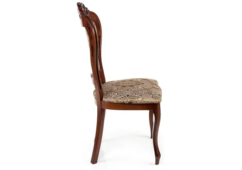 Деревянный стул Bronte вишня / патина 438324 Woodville, бежевый/ткань, ножки/массив бука дерево/вишня, размеры - ****530*550 фото 3