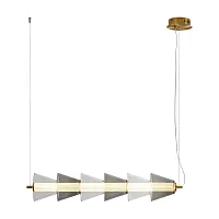 Светильник подвесной LED Plum FR6137PL-L21BT1 Freya прозрачный на 1 лампу, основание латунь в стиле арт-деко современный 