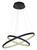 Светильник подвесной LED Ralph 67192-42B Globo чёрный 1 лампа, основание чёрное в стиле минимализм хай-тек кольца