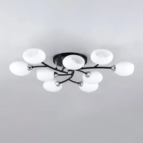 Люстра потолочная Флорида CL148195 Citilux белая на 9 ламп, основание чёрное в стиле современный  фото 5