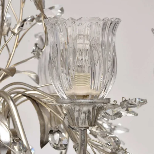 Люстра подвесная Виола 298012106 Chiaro прозрачная на 6 ламп, основание серебряное в стиле флористика  фото 3