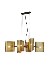 Люстра подвесная Metalicana V11814-6P Moderli золотая на 6 ламп, основание чёрное в стиле лофт современный 