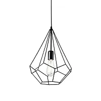Светильник подвесной лофт AMPOLLA-3 SP1 NERO Ideal Lux чёрный на 1 лампу, основание чёрное в стиле лофт 