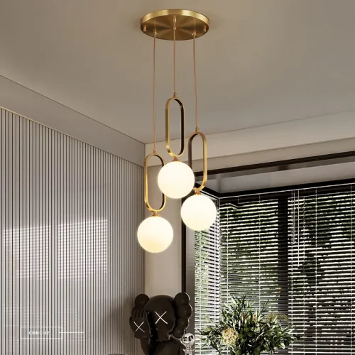 Светильник подвесной VITAL TRIO 212507-23 ImperiumLoft белый на 3 лампы, основание латунь в стиле современный фото 8