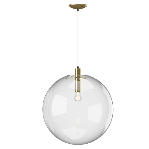 Светильник подвесной 0869PLC-1GD Milosh Tendence прозрачный 1 лампа, основание золотое в стиле современный шар