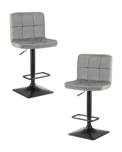 Стул барный набор 2 шт. SET-2 5018-LM DOMINIC, цвет сиденья серый велюр (MJ9-75), цвет основания черный Dobrin, /велюр, ножки/металл/чёрный, размеры - 940*1150***420*520 Стул барный набор 2 шт. SET-2 5018-LM DOMINIC, цвет сиденья серый велюр (MJ9-75), цвет основания черный Dobrin, /велюр, ножки/металл/чёрный, размеры - 940*1150***420*520
