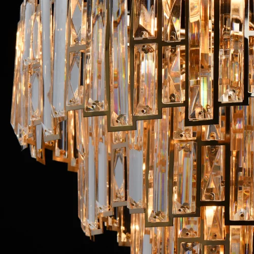 Люстра потолочная Бриз 111011308 DeMarkt прозрачная на 8 ламп, основание золотое в стиле современный  фото 5