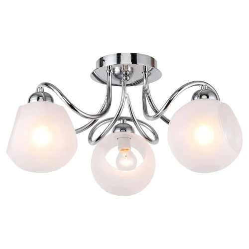 Люстра потолочная LSP-8139 Lussole белая на 3 лампы, основание хром в стиле современный 