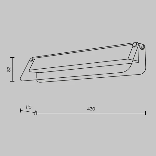 Бра LED Flat MOD296WL-L10BS3K Maytoni серый на 1 лампу, основание чёрное в стиле современный хай-тек фото 6