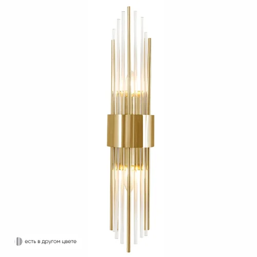 Бра ATENTO AP2 BRASS/TRANSPARENTE Crystal Lux прозрачный латунь на 2 лампы, основание латунь в стиле современный 