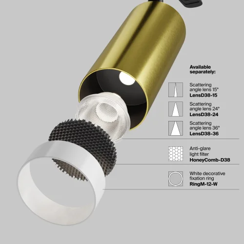 Трековый светильник LED Single phase track system Unity TR021-1-12W4K-W-BBS Maytoni латунь для шинопроводов серии Single phase track system Unity чёрный латунь фото 16