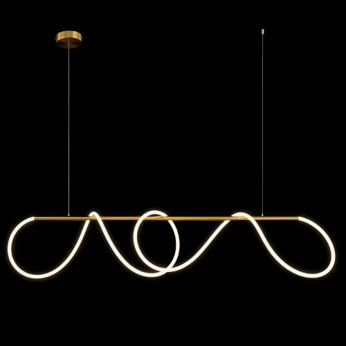 Светильник подвесной LED Thread 10388P/B Brass LOFT IT белый на 1 лампу, основание бронзовое в стиле хай-тек современный минимализм линейный гибкий неон