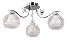 Люстра потолочная Noyonnais OML-46107-03 Omnilux белая на 3 лампы, основание хром в стиле современный 