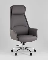Кресло руководителя TopChairs Viking NEW, серое УТ000039424 Stool Group, серый/экокожа, ножки/металл/хром, размеры - *1250****