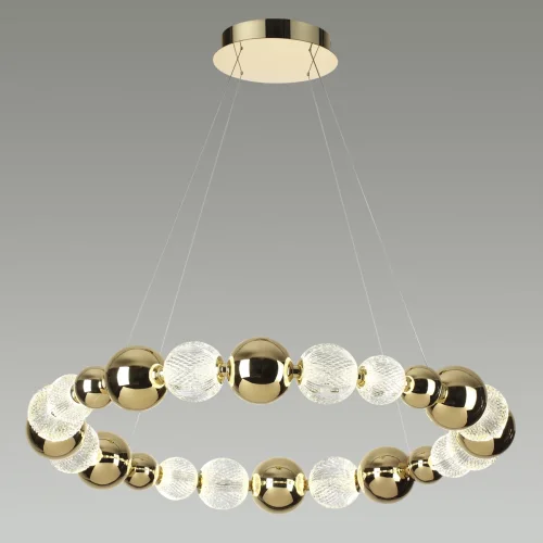 Светильник подвесной LED Crystal 5008/45L Odeon Light прозрачный 1 лампа, основание золотое в стиле современный шар фото 4