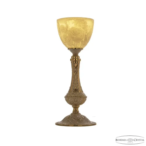 Настольная лампа 71100L/15 GW P1 Rose Bohemia Ivele Crystal белая 1 лампа, основание золотое металл в стиле классический 