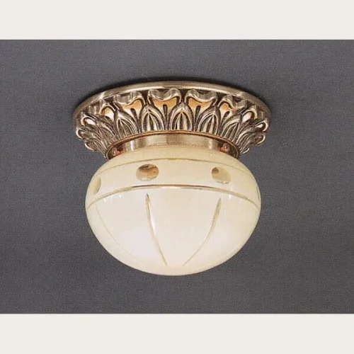 Светильник потолочный PL 7813/1 Reccagni Angelo бежевый на 1 лампу, основание золотое в стиле классический Светильник потолочный PL 7813/1 Reccagni Angelo бежевый на 1 лампу, основание золотое в стиле классический