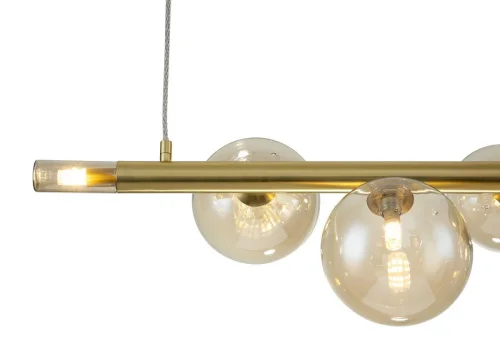 Светильник подвесной Canto V000247 Indigo янтарный 8 ламп, основание золотое в стиле современный шар фото 2