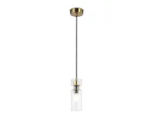 Светильник подвесной LH56111 Ambrella light прозрачный на 1 лампу, основание чёрное в стиле современный 