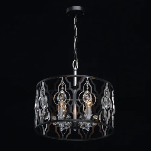Люстра подвесная лофт Альгеро 285011804 MW-Light чёрная на 4 лампы, основание чёрное в стиле лофт  фото 2