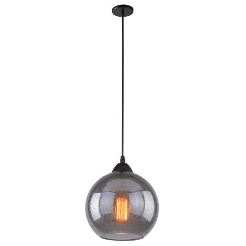 Светильник подвесной лофт Splendido A4285SP-1SM Arte Lamp чёрный прозрачный 1 лампа, основание чёрное в стиле лофт шар