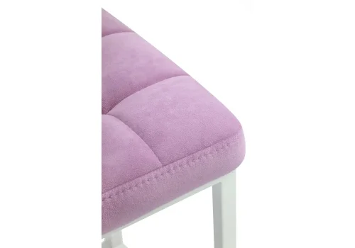 Барный стул Лофт катания лаванда / белый матовый 507427 Woodville, розовый/велюр, ножки/металл/белый, размеры - ****350*350 фото 5