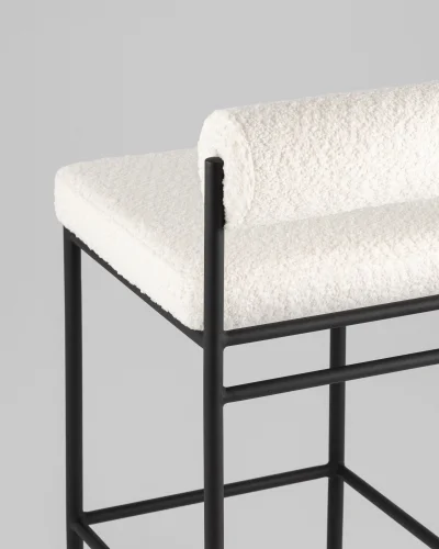 Стул полубарный Балла букле молочный УТ000041907 Stool Group, молочный/букле, ножки/металл/чёрный, размеры - ***** фото 6 Стул полубарный Балла букле молочный УТ000041907 Stool Group, молочный/букле, ножки/металл/чёрный, размеры - ***** фото 6