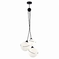 Светильник подвесной Satturo SLE103183-03 Evoluce белый 3 лампы, основание чёрное в стиле кантри лофт шар