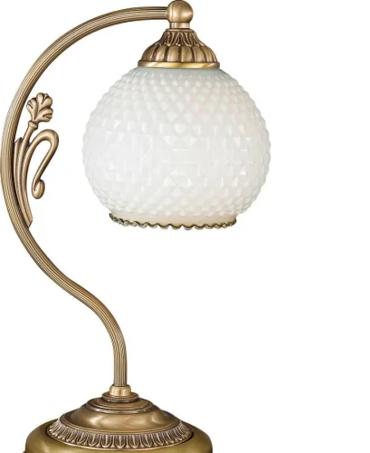 Настольная лампа P 8400 P Reccagni Angelo белая 1 лампа, основание античное бронза латунь металл в стиле классический  фото 2