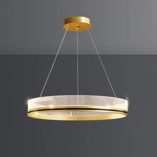 Люстра подвесная DILEMMA D40 Brass 219816-23 ImperiumLoft прозрачная на 1 лампу, основание латунь в стиле современный 