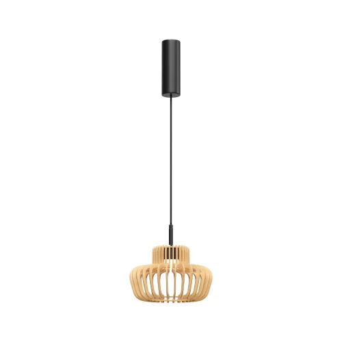 Светильник подвесной LED MOD465PL-L12BK2 Namiki Maytoni бежевый коричневый на 1 лампу, основание чёрное в стиле современный кантри 